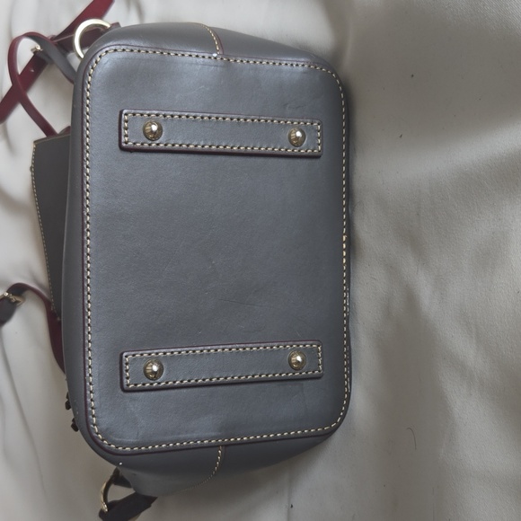 Dooney & Bourke Grey and Burgundy Crossbody Bag - Picture 2 of 6